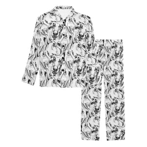 Greyhound Pattern Print Design 01 Men's Long Pajama Set
