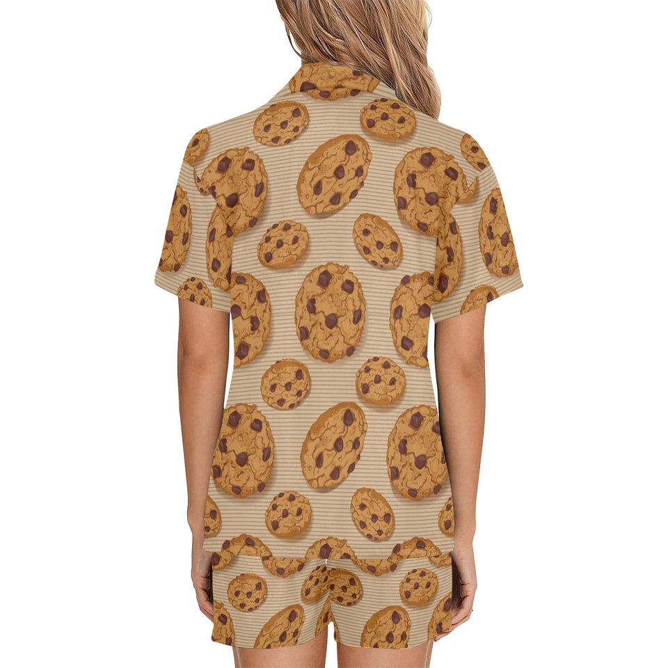 Cookie pattern Women's V-Neck Short Pajama Set