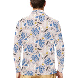 Cute peacock pattern Men's Long Sleeve Polo Shirt