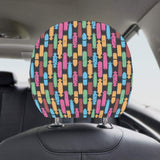 Skate Board Pattern Print Design 02 Car Headrest Cover