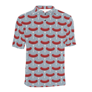 Sausage Pattern Print Design 02 Men's All Over Print Polo Shirt