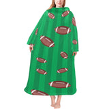 American football ball field background Blanket Robe with Sleeves