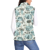 Dragonfly Butterfly Plants insect flower vintage s Women's Padded Vest