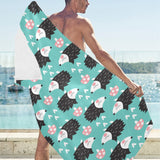 Hedgehog Pattern Print Design 03 Beach Towel
