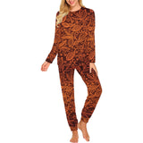 cacao beans tribal polynesian pattern Women's All Over Print Pajama Set