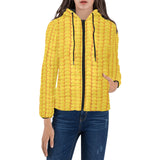 Corn Pattern Print Design 04 Women's Padded Hooded Jacket