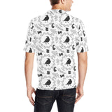 Crows floral wreath rabbit pattern Men's All Over Print Polo Shirt