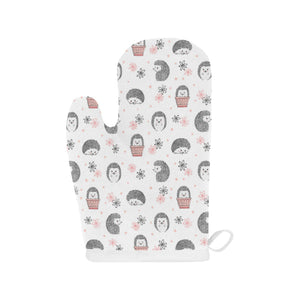 Hedgehog Pattern Print Design 02 Heat Resistant Oven Mitts