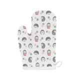 Hedgehog Pattern Print Design 02 Heat Resistant Oven Mitts
