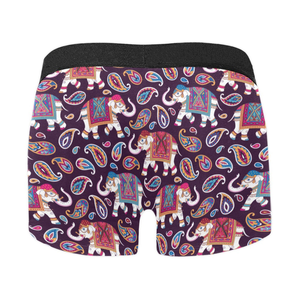 Elephant indian style ornament pattern Men's All Over Print Boxer Briefs Men's Underwear