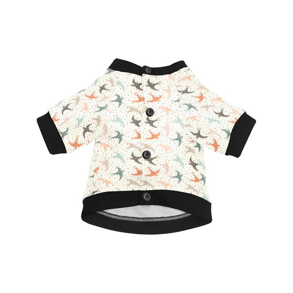 Swallow Pattern Print Design 02 All Over Print Pet Dog Round Neck Fuzzy Shirt