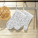 Music Notes Pattern Print Design 04 Heat Resistant Oven Mitts