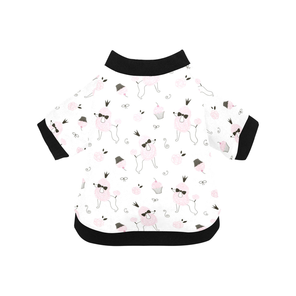 Poodle dog rose cake pattern All Over Print Pet Dog Round Neck Fuzzy Shirt