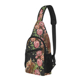 Horse head wild roses pattern All Over Print Chest Bag