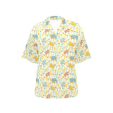 Hippopotamus Pattern Print Design 04 Women's All Over Print Hawaiian Shirt