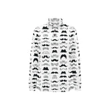 Mustache Beard Pattern Print Design 04 Women's Long Sleeve Polo Shirt