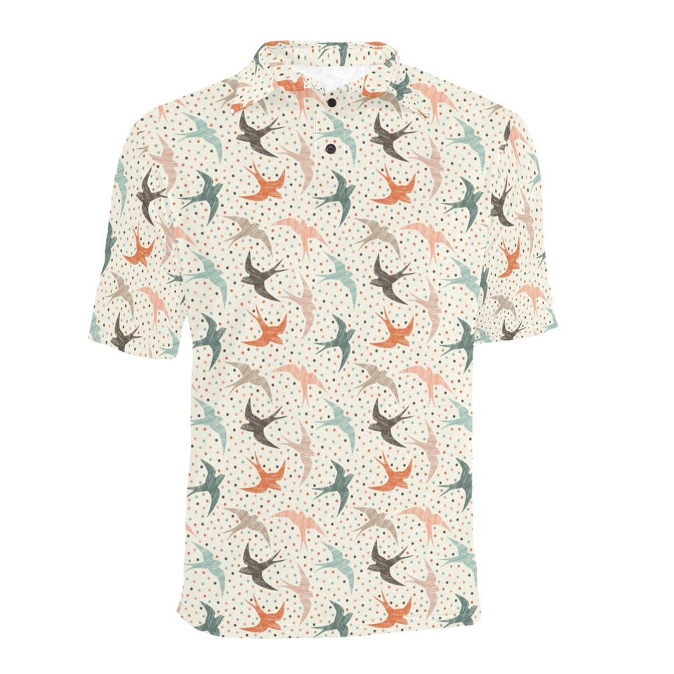 Swallow Pattern Print Design 02 Men's All Over Print Polo Shirt