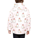 Cute Shiba Inu Dog Apple pattern Kids' Boys' Girls' Padded Hooded Jacket