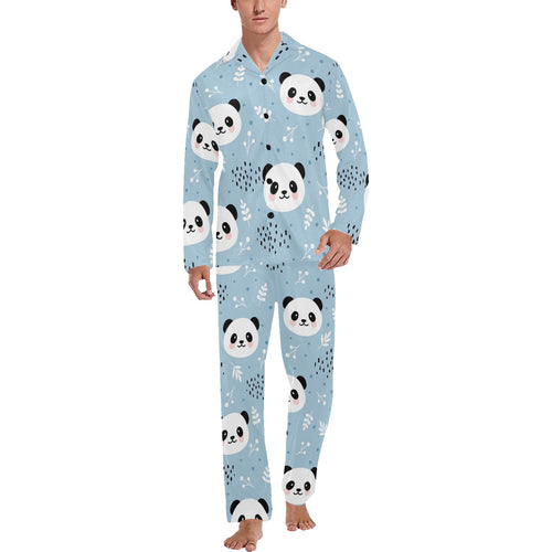 Cute panda pattern Men's Long Pajama Set