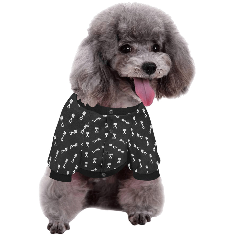 Engine Piston Black Theme Pattern Print Design 03 All Over Print Pet Dog Round Neck Fuzzy Shirt