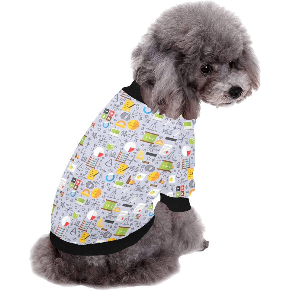 Math Pattern Print Design 04 All Over Print Pet Dog Round Neck Fuzzy Shirt