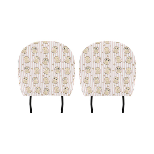 cute owl leaf Car Headrest Cover