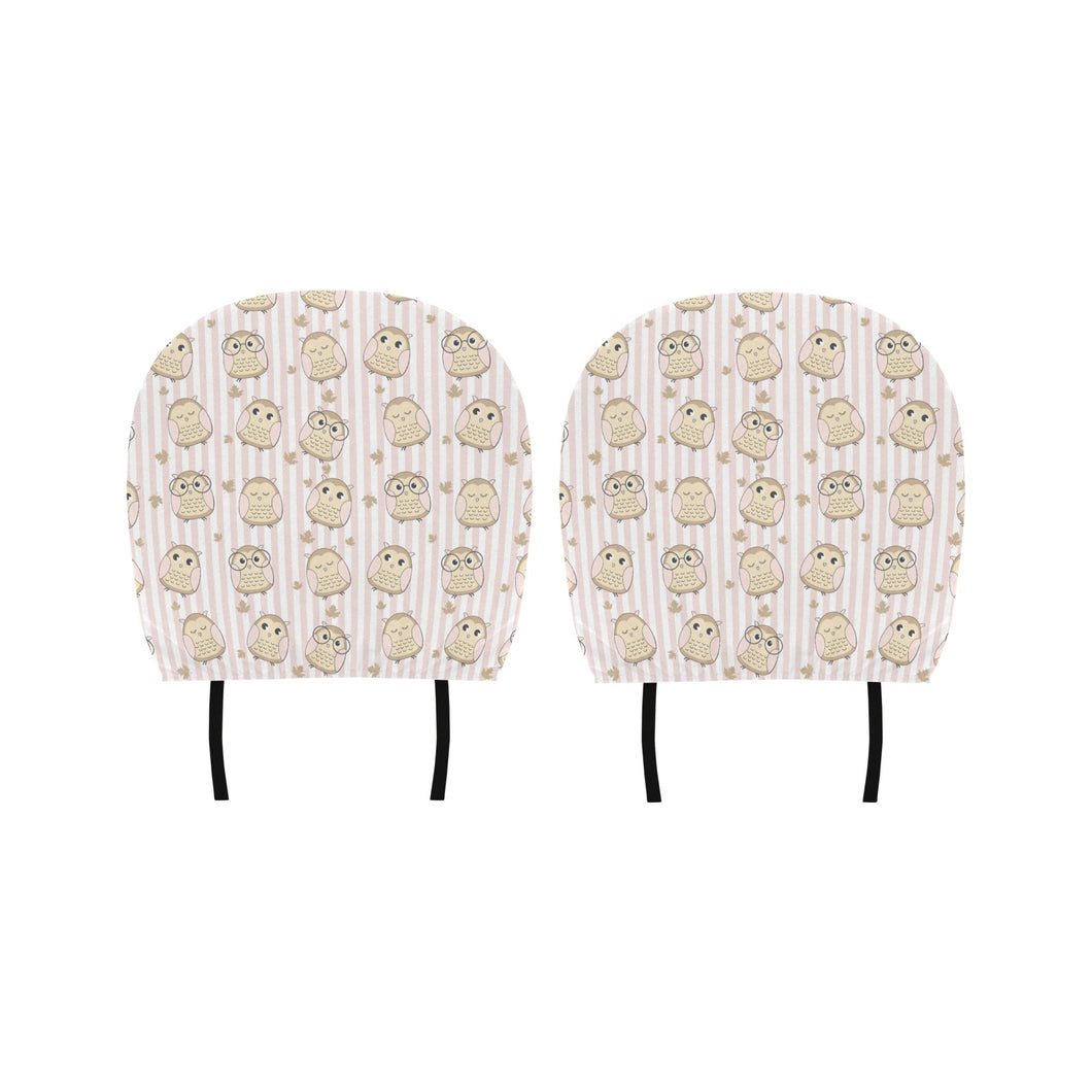 cute owl leaf Car Headrest Cover