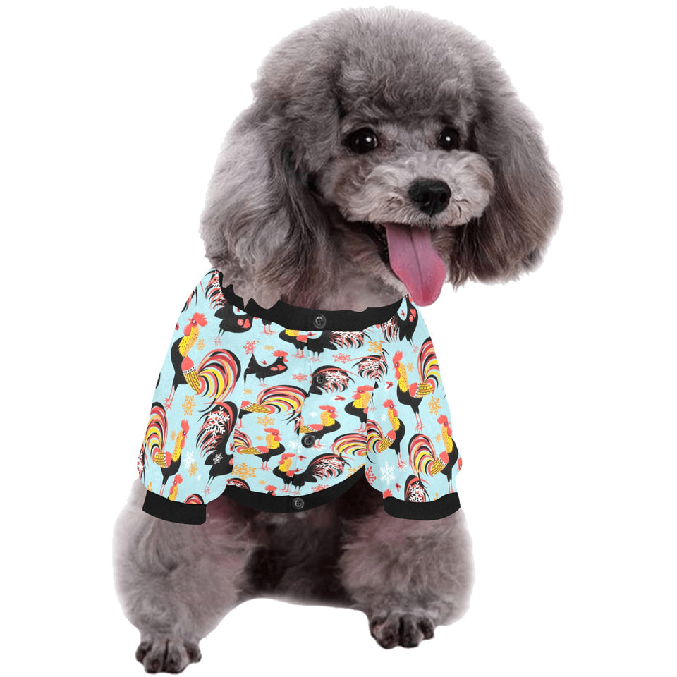 Rooster chicken cock snowfalke All Over Print Pet Dog Round Neck Fuzzy Shirt