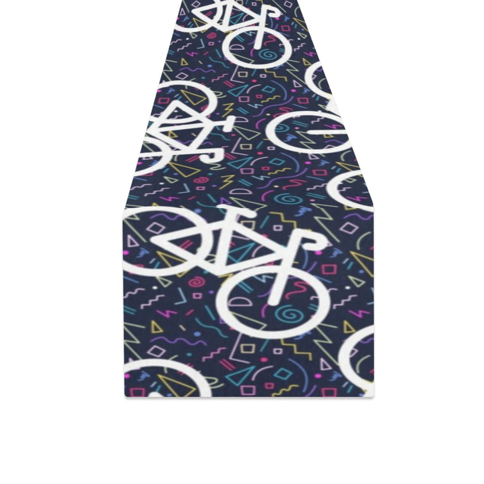 Bicycle Pattern Print Design 03 Table Runner