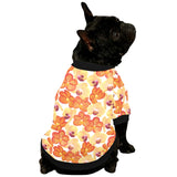 Orange yellow orchid flower pattern background All Over Print Pet Dog Round Neck Fuzzy Shirt