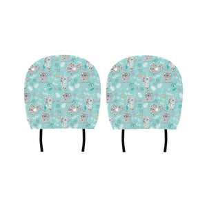 Cute koalas blue background pattern Car Headrest Cover