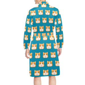 Guinea Pig Pattern Print Design 03 Men's Long Sleeve Belted Night Robe