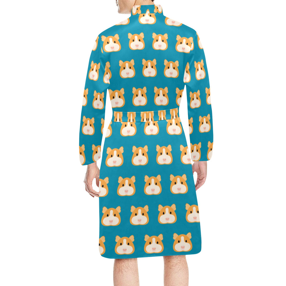Guinea Pig Pattern Print Design 03 Men's Long Sleeve Belted Night Robe