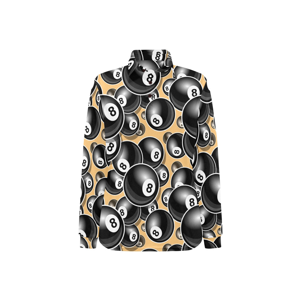 Billiard Ball Pattern Print Design 04 Women's Long Sleeve Polo Shirt
