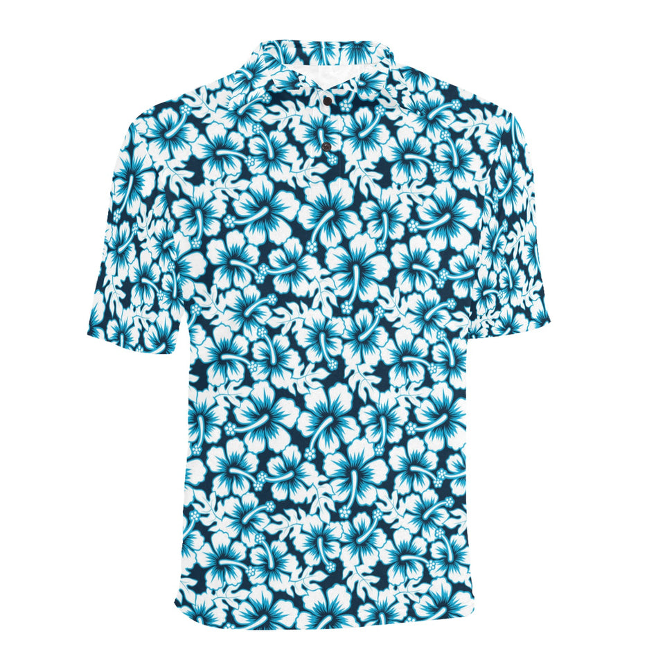 Hibiscus Pattern Print Design 04 Men's All Over Print Polo Shirt