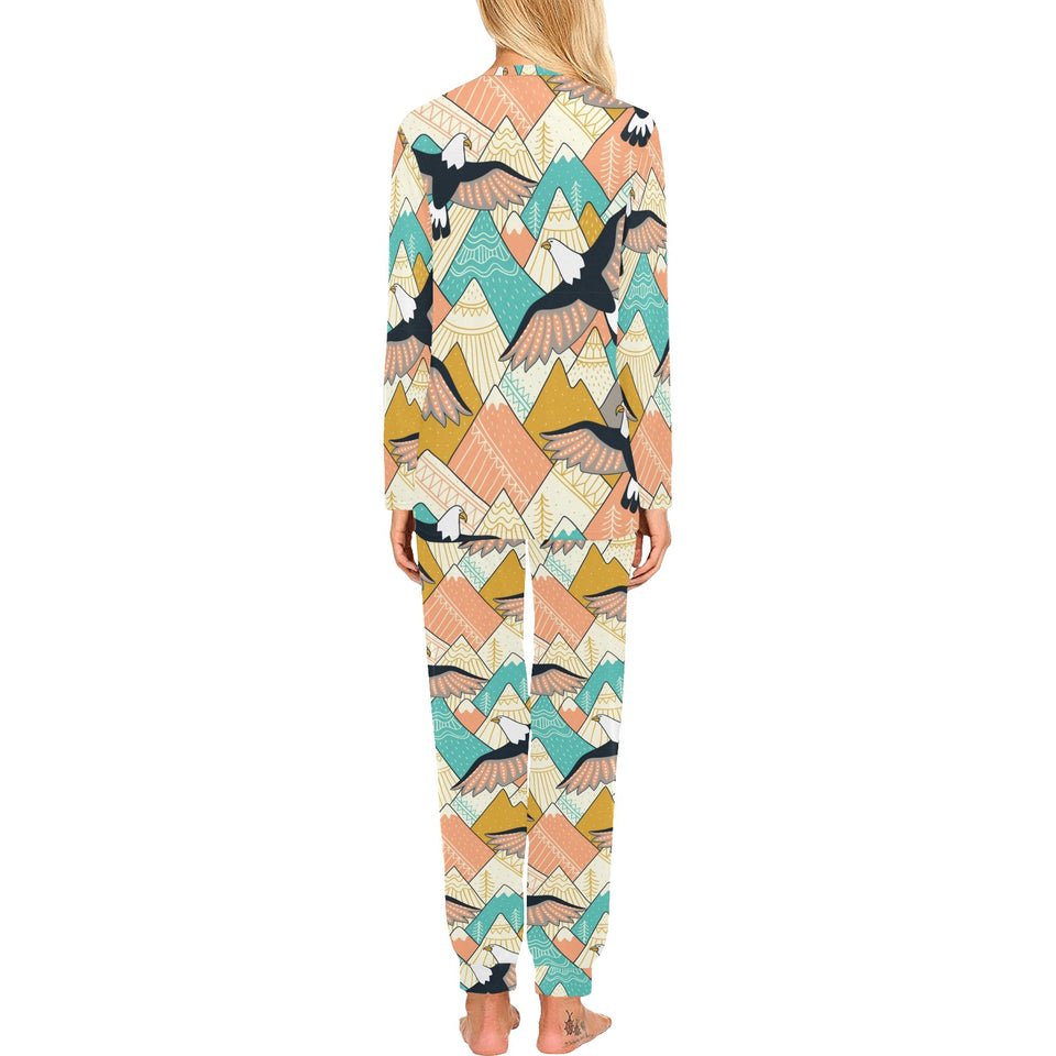 Eagle Pattern Print Design 02 Women's All Over Print Pajama Set