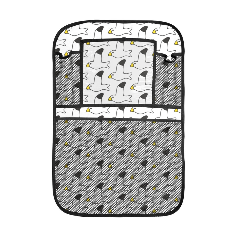 Seagull Pattern Print Design 05 Car Seat Back Organizer