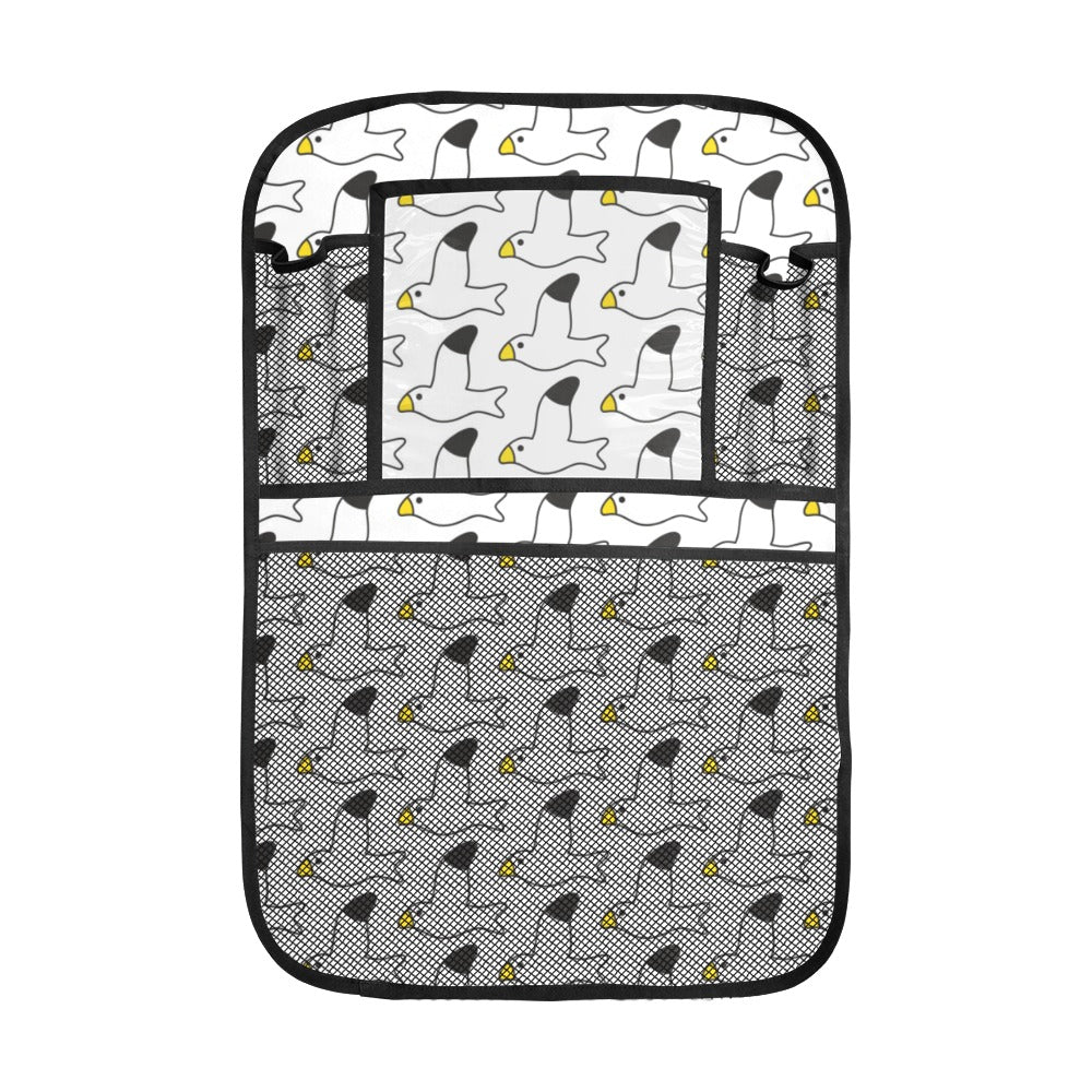Seagull Pattern Print Design 05 Car Seat Back Organizer