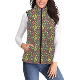 Music Notes Pattern Print Design 05 Women's Padded Vest