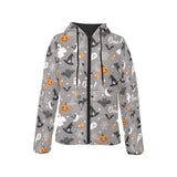 Halloween design pattern Women's Padded Hooded Jacket