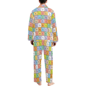 Chemistry Periodic Table Pattern Print Design 01 Men's Long Pajama Set