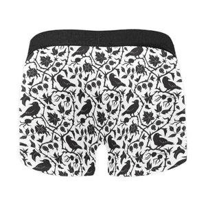 Crow dark floral pattern Men's All Over Print Boxer Briefs Men's Underwear