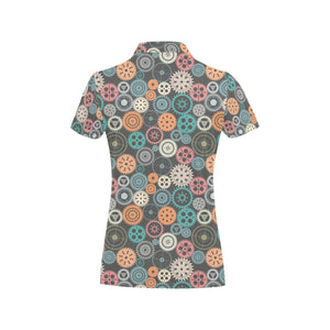 Gear Pattern Print Design 05 Women's All Over Print Polo Shirt