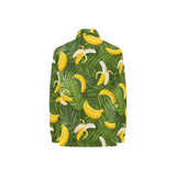 Banana Palm Leaves pattern Women's Long Sleeve Polo Shirt