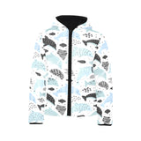 Cute dolphins Childish Style pattern Kids' Boys' Girls' Padded Hooded Jacket