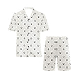 Dog Paws Pattern Print Design 03 Men's V-Neck Short Pajama Set