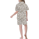 Stingray Pattern Print Design 05 Kids' Boys' Girls' V-Neck Short Pajama Set