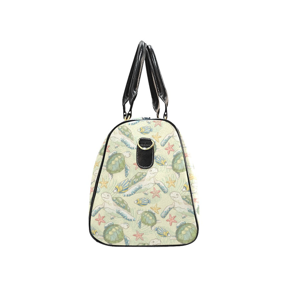 Hand drawn sea turtle fish pattern Travel Bag