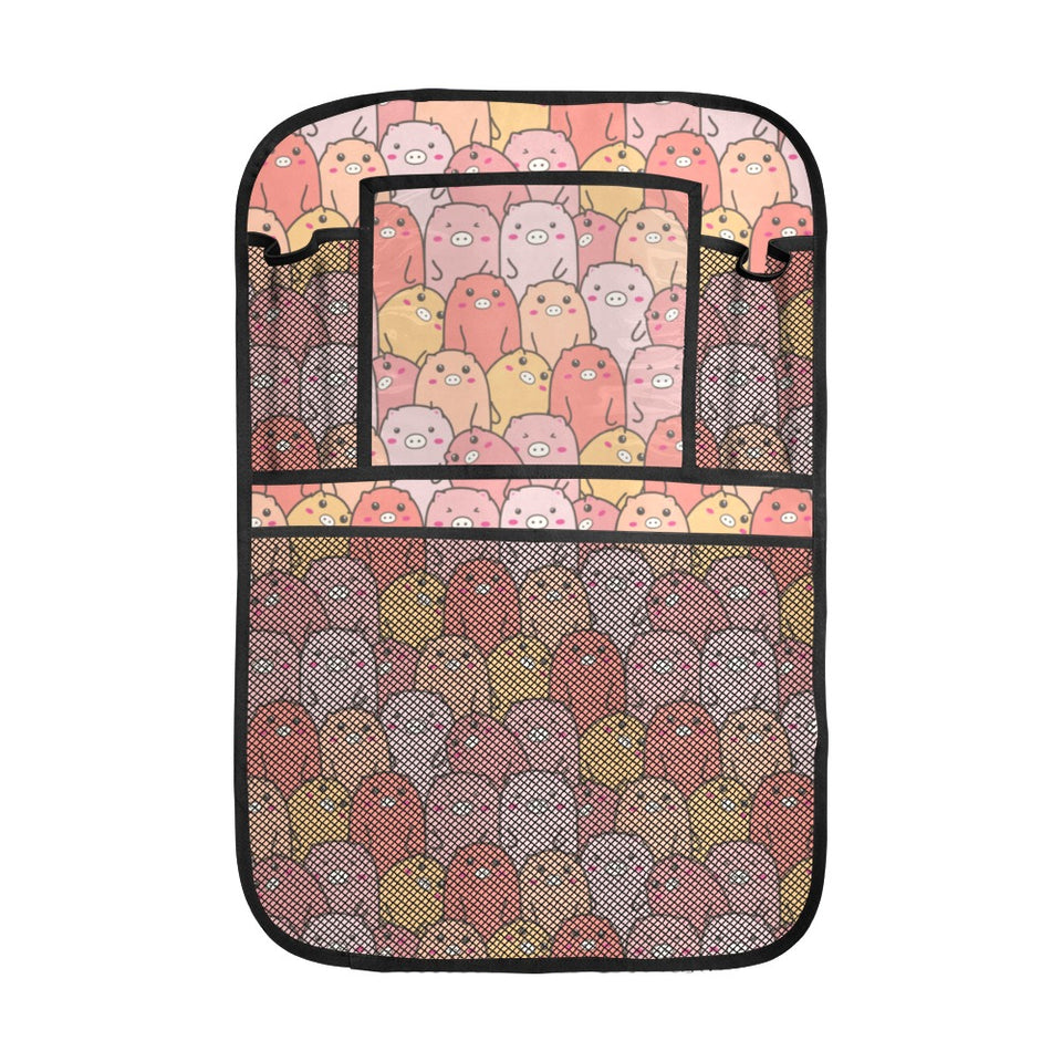 Pig Pattern Print Design 04 Car Seat Back Organizer