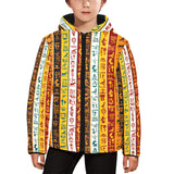 Egypt Hieroglyphics Pattern Print Design 01 Kids' Boys' Girls' Padded Hooded Jacket